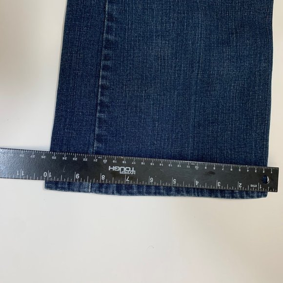 Levis Strauss Stretch Womens Jeans Misses Size 16 Blue Flap Pocket Boot Cut - Picture 14 of 16